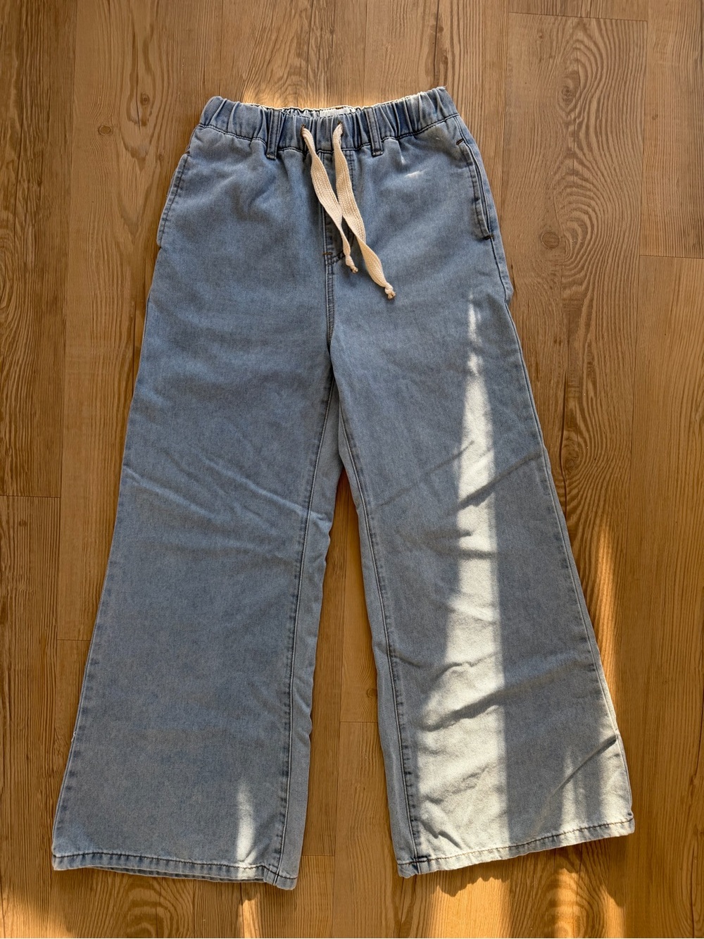 Cider Wide-Leg Denim Pants in Light Blue